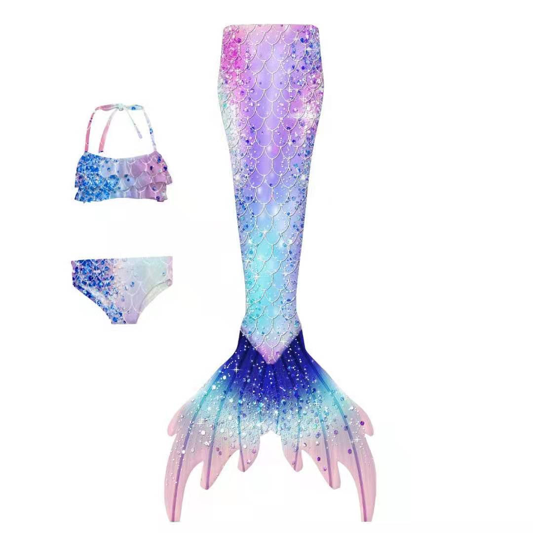 SET OF BIKINI SWIMSUIT FOR GIRLS WITH MERMAID TAIL - 12421