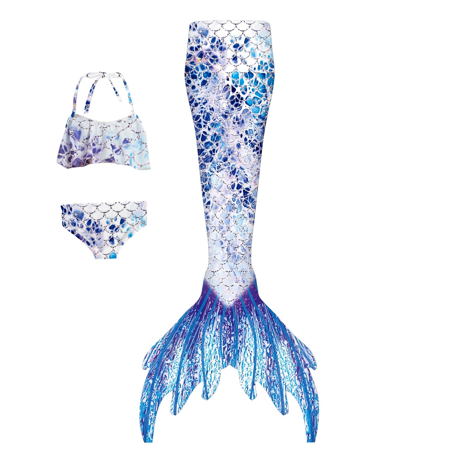 SET OF BIKINI SWIMSUIT FOR GIRLS WITH MERMAID TAIL - 12420