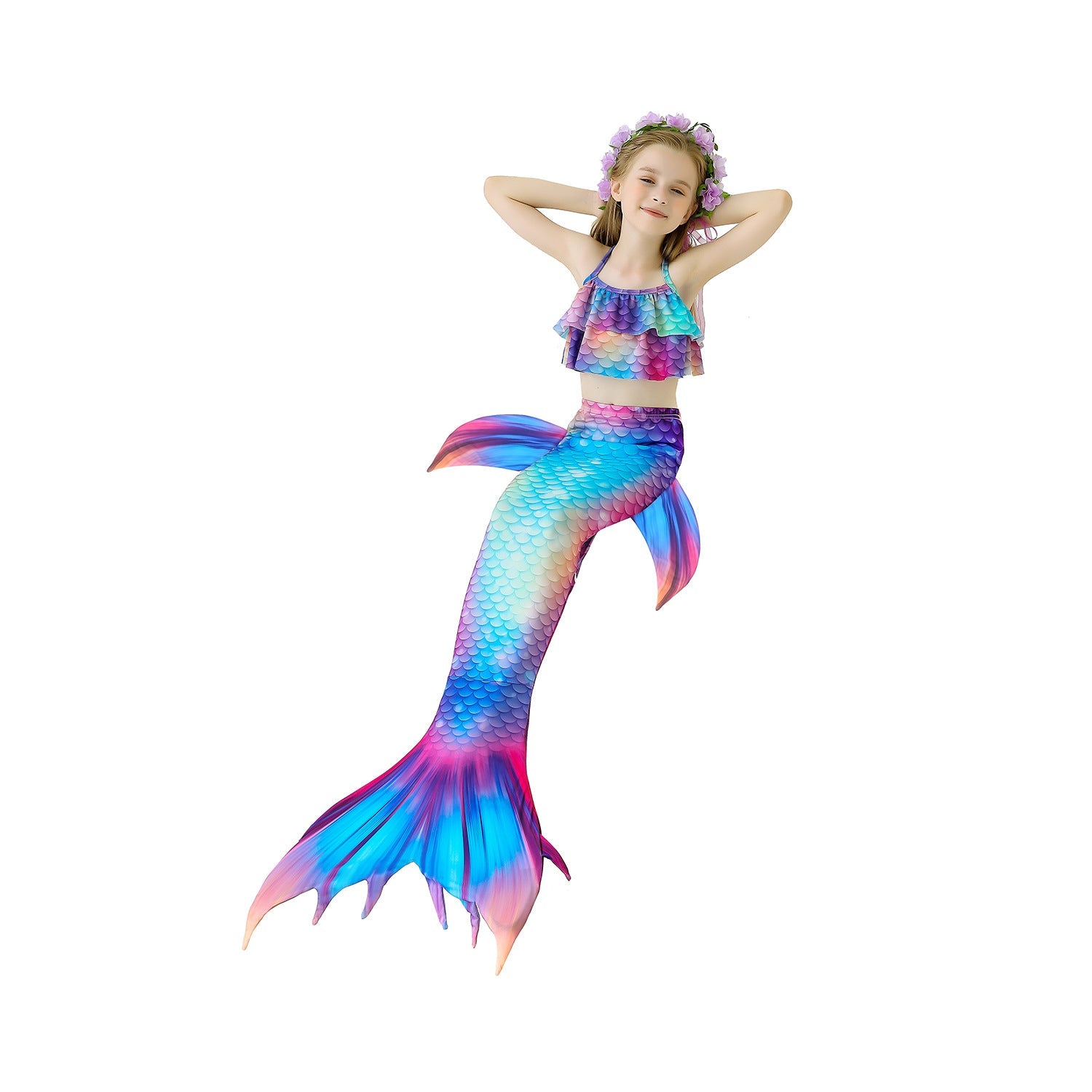 SET OF BIKINI SWIMSUIT FOR GIRLS WITH MERMAID TAIL - 12381