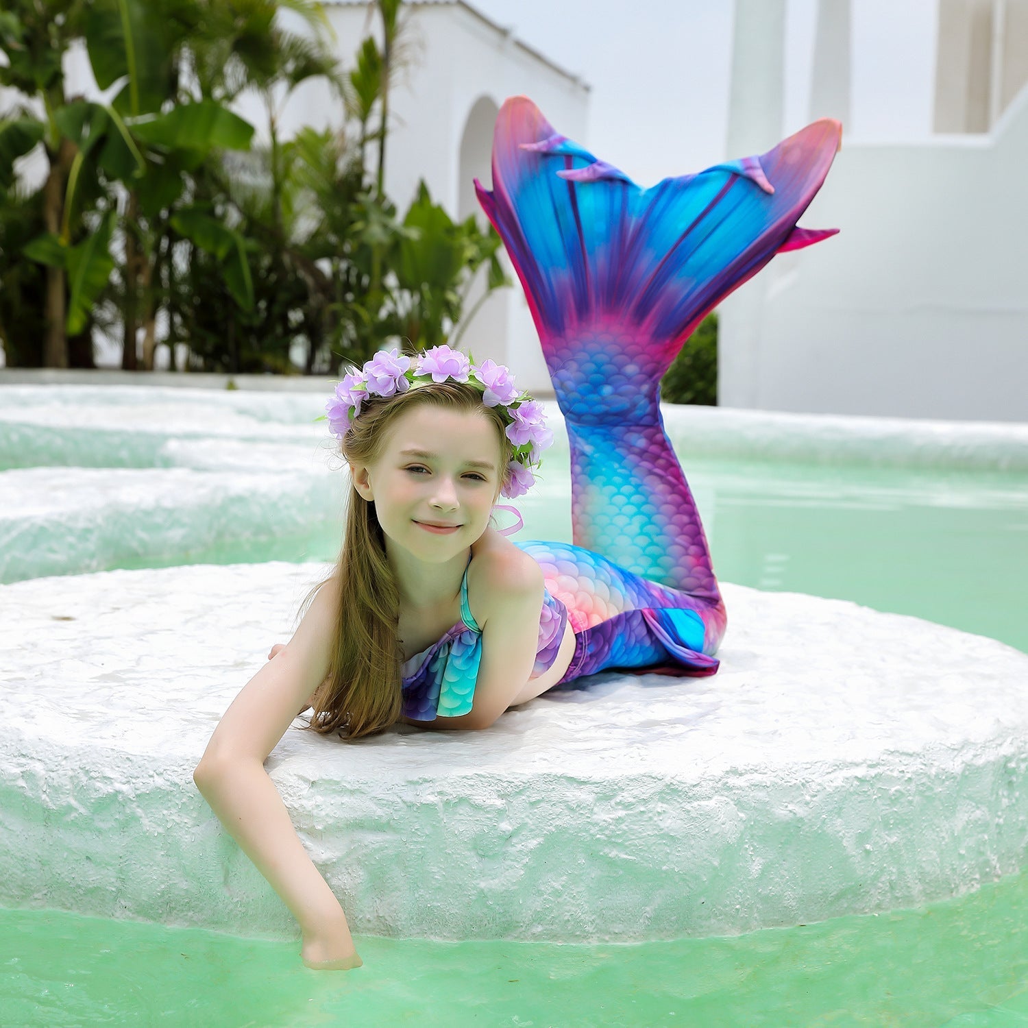 SET OF BIKINI SWIMSUIT FOR GIRLS WITH MERMAID TAIL - 12380