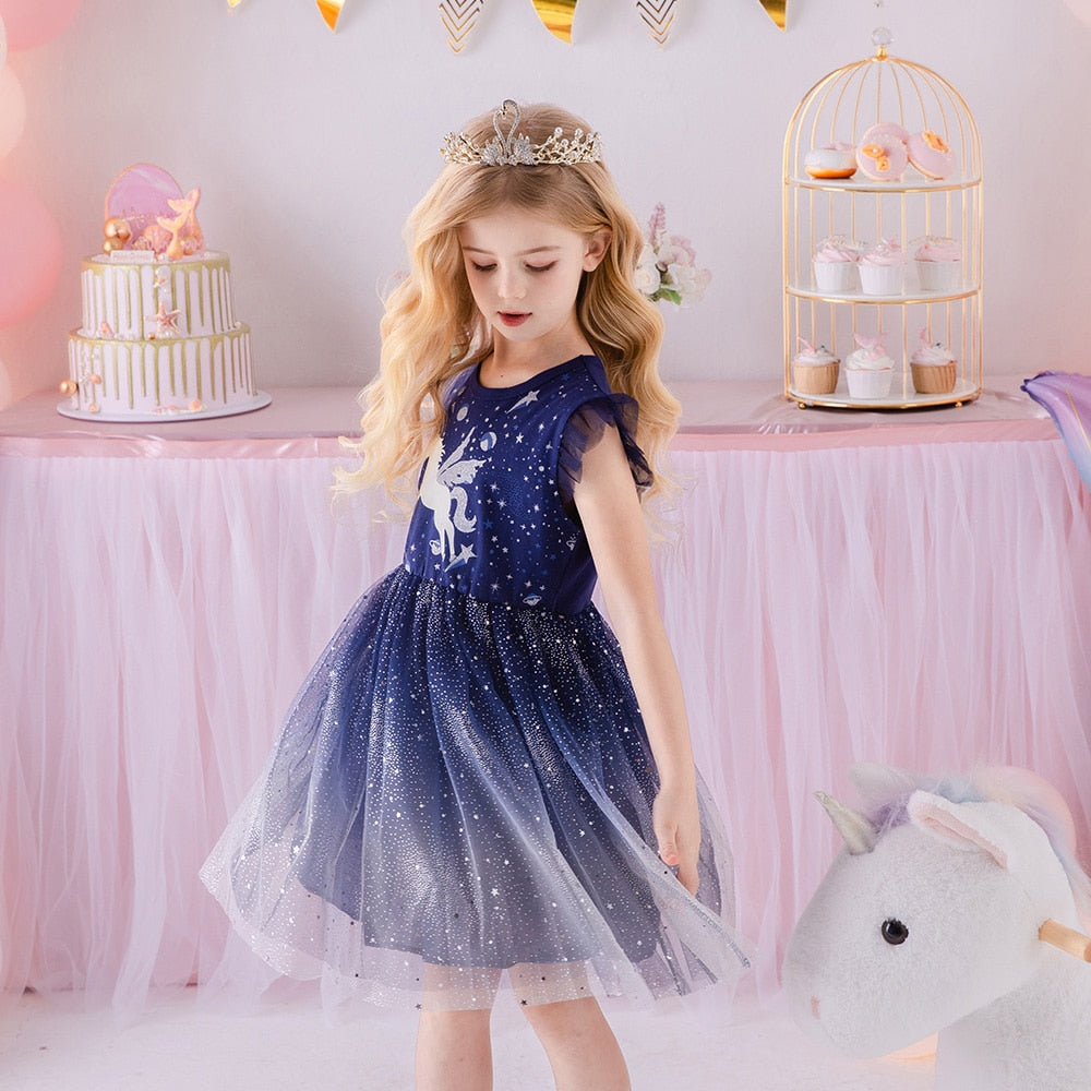 SHORT SLEEVED UNICORN DRESS - 10036