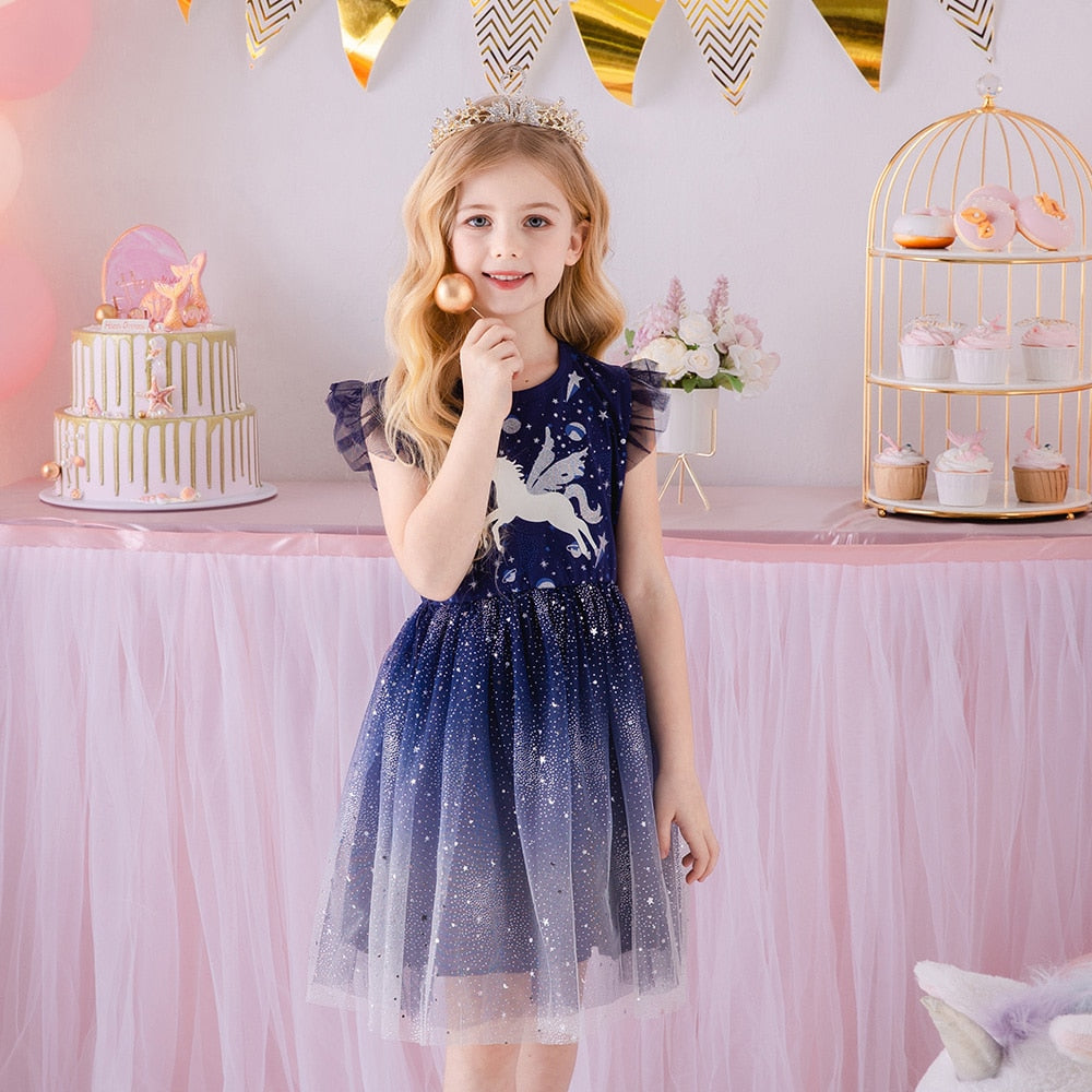 SHORT SLEEVED UNICORN DRESS - 10036