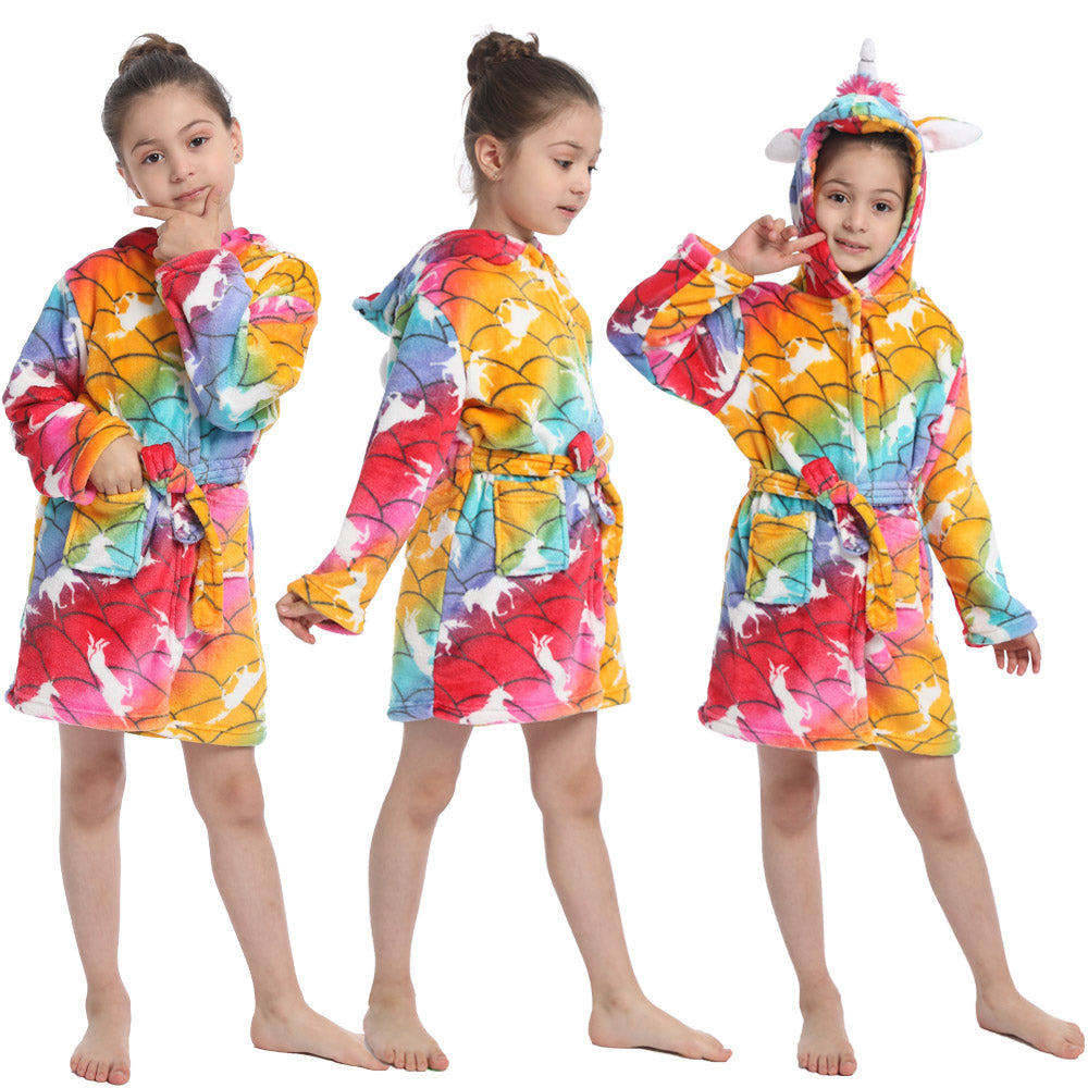 UNICORN ROBE WITH HOODIE FOR GIRLS - 12440