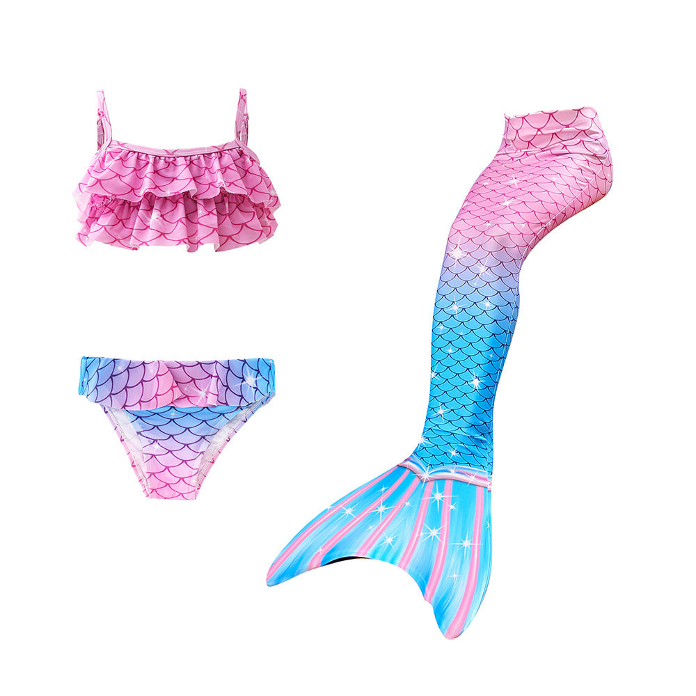 SET OF BIKINI SWIMSUIT FOR GIRLS WITH MERMAID TAIL - 12380