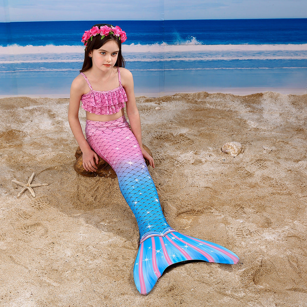 SET OF BIKINI SWIMSUIT FOR GIRLS WITH MERMAID TAIL - 12380