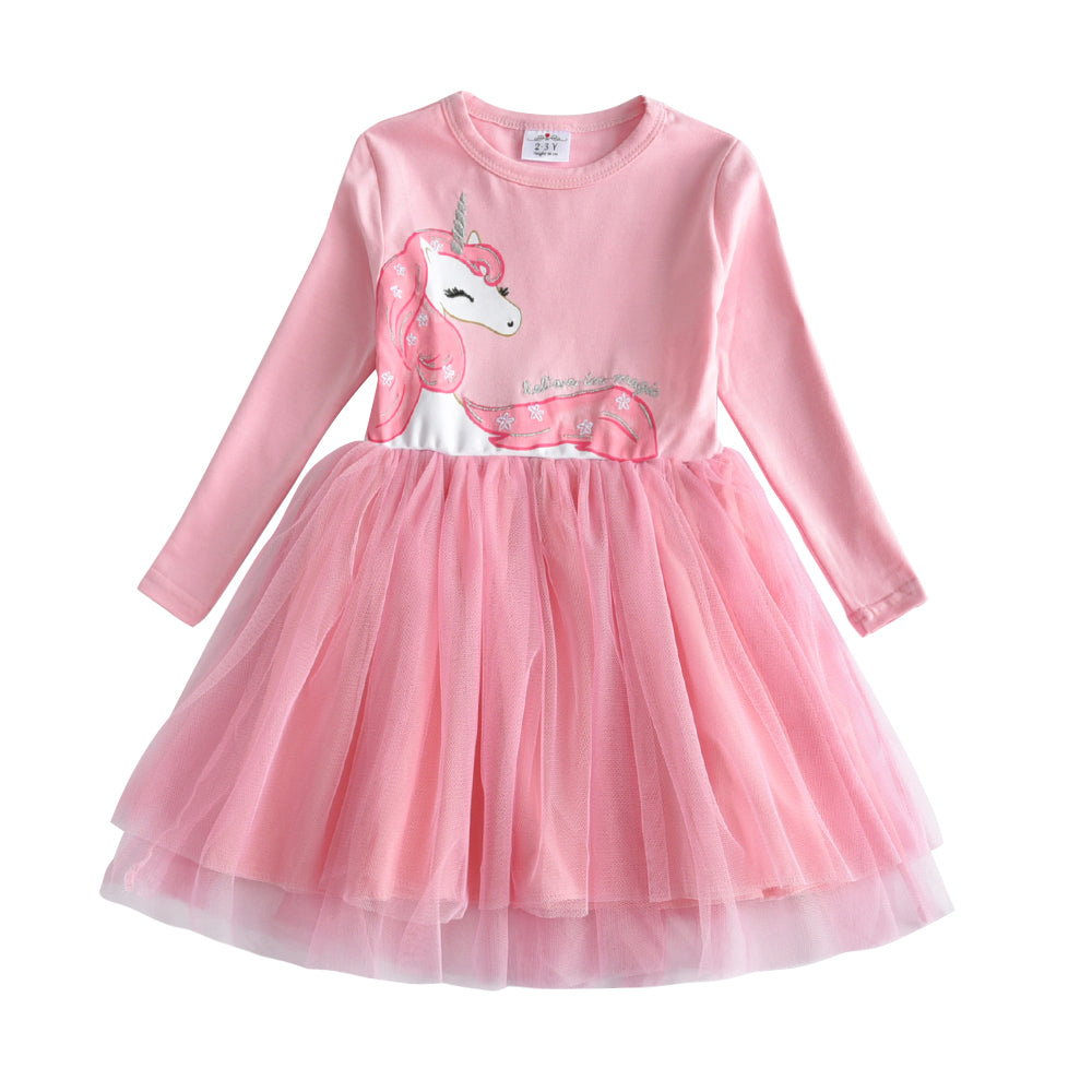 LONG SLEEVED DRESS WITH UNICORN - 10810