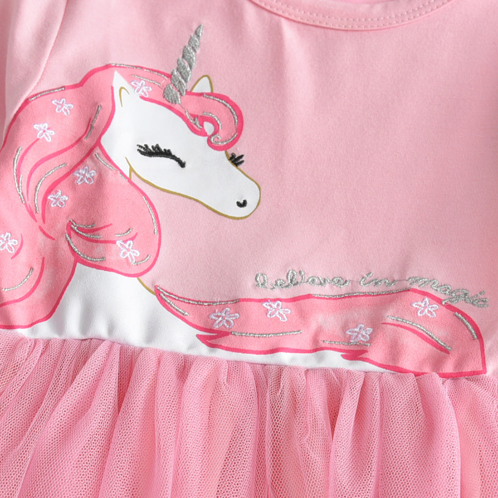 LONG SLEEVED DRESS WITH UNICORN - 10810