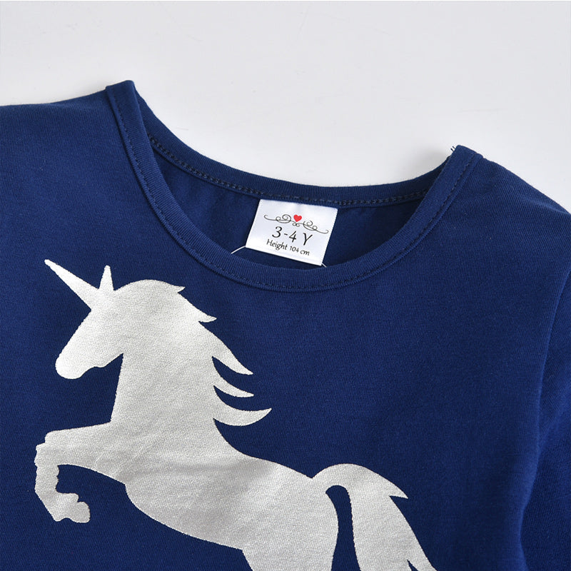 LONG SLEEVED DRESS WITH UNICORN - 10823