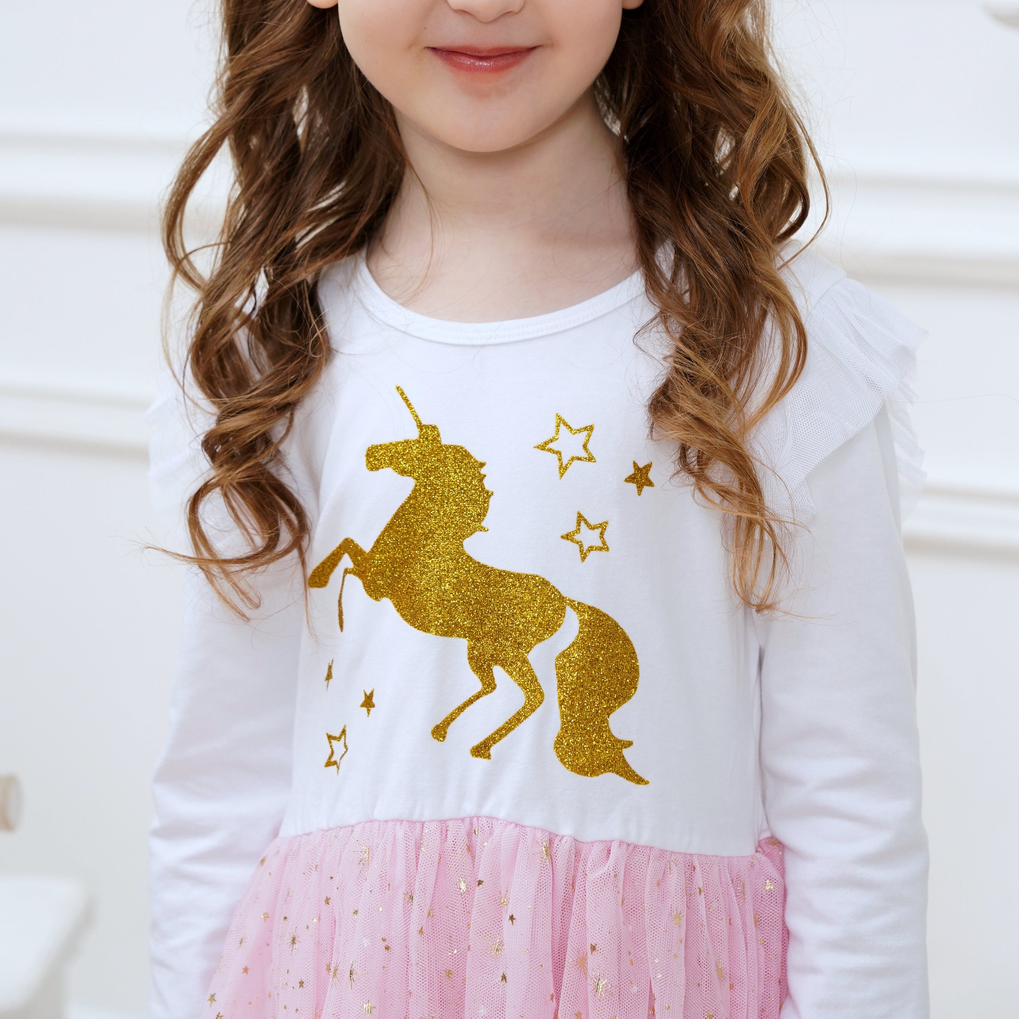 LONG SLEEVED DRESS WITH UNICORN - 10803