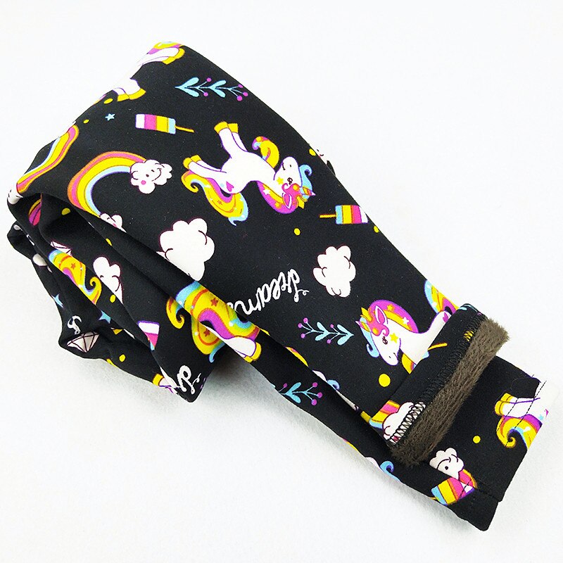 WARM LEGGINGS WITH FLEECE AND UNICORNS - 11765