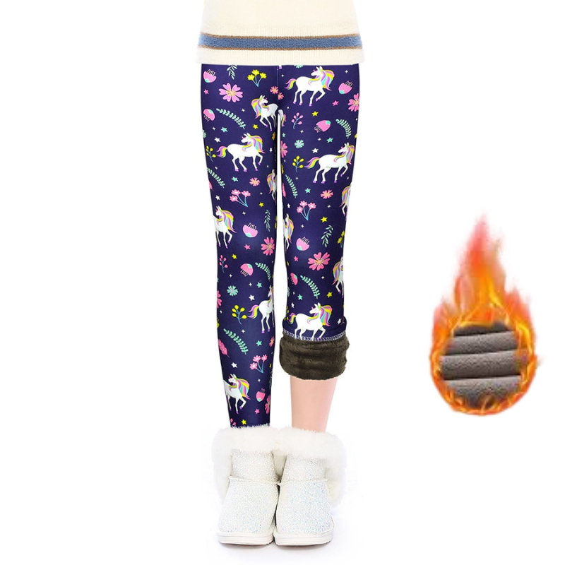 WARM LEGGINGS WITH FLEECE AND UNICORNS - 11820