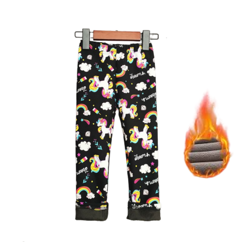 WARM LEGGINGS WITH FLEECE AND UNICORNS - 11765