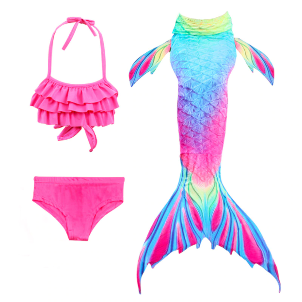 SET OF BIKINI SWIMSUIT FOR GIRLS WITH MERMAID TAIL - 10355