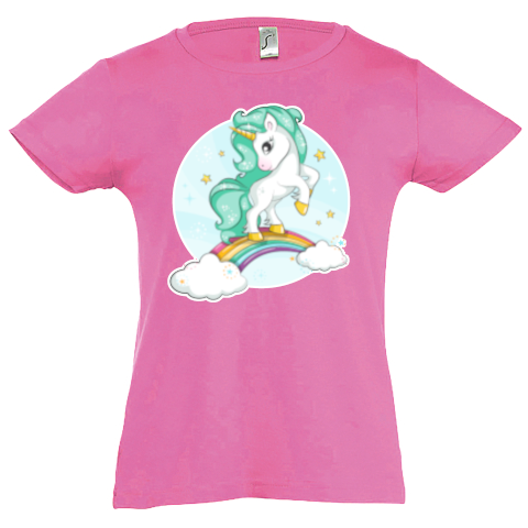 SHORT SLEEVED T-SHIRT WITH UNICORN FOR GIRLS - 10647/9