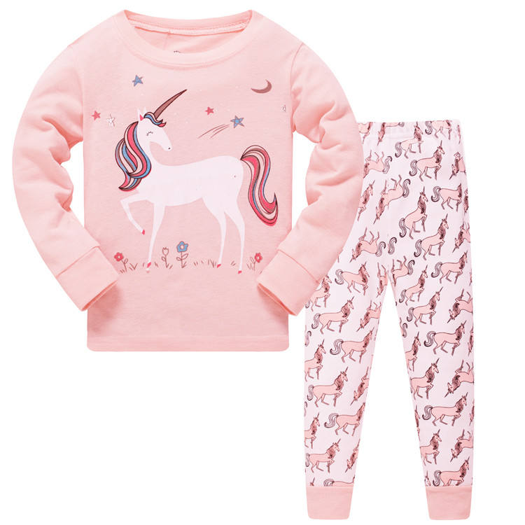 ELASTIC SLIMFIT LONG SLEEVED PAJAMAS WITH UNICORN FOR GIRLS