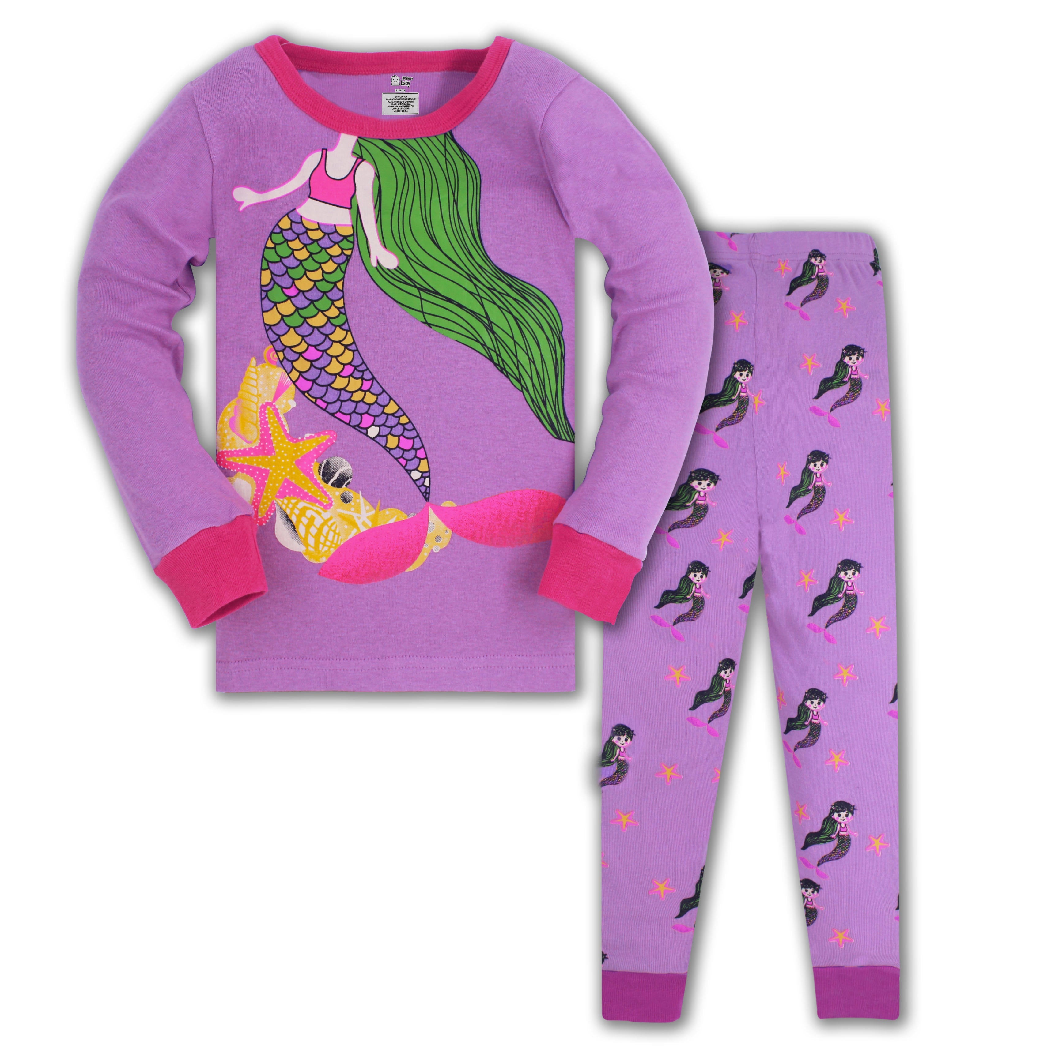 ELASTIC SLIMFIT LONG SLEEVED PAJAMAS WITH MERMAID FOR GIRLS
