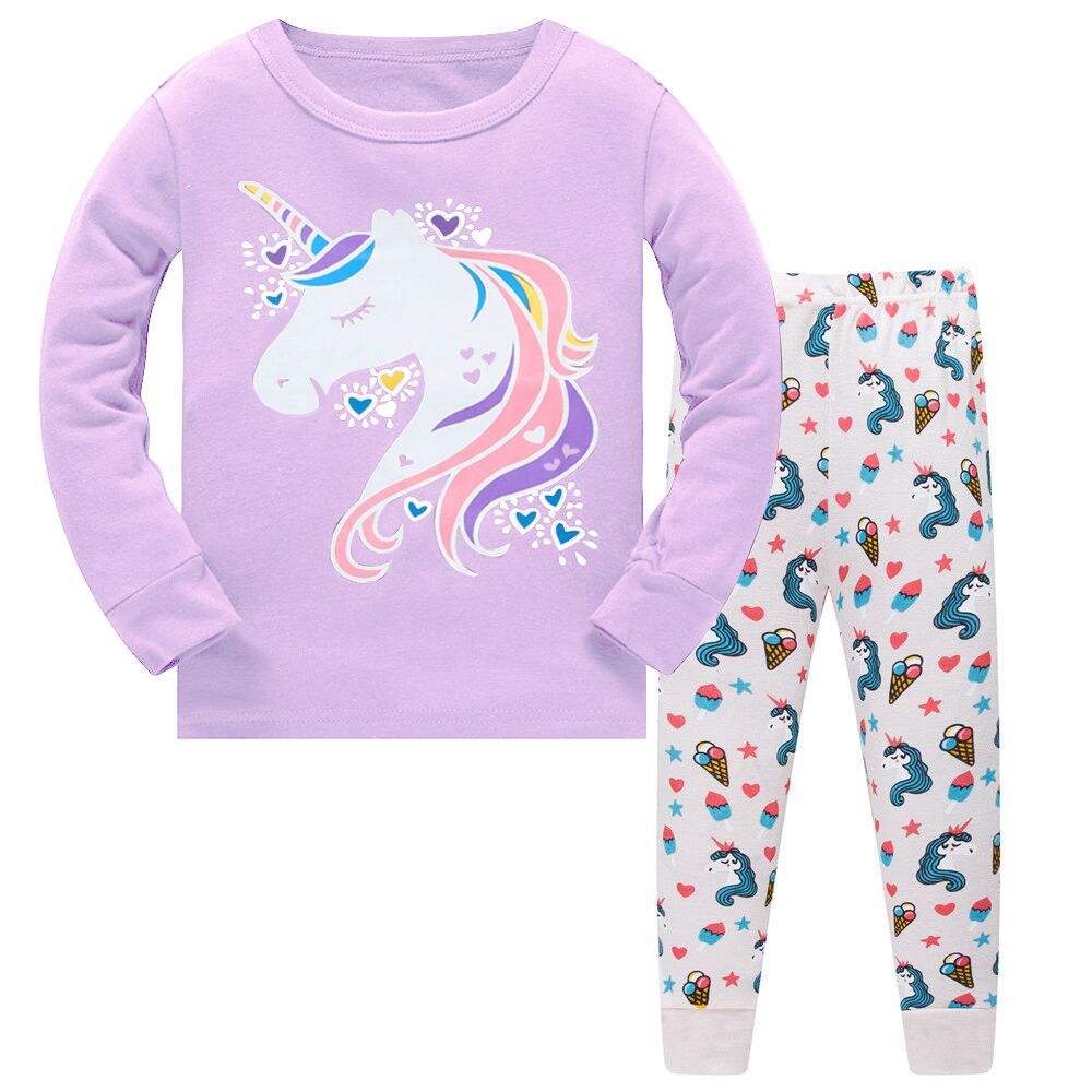 ELASTIC SLIMFIT LONG SLEEVED PAJAMAS WITH UNICORN FOR GIRLS