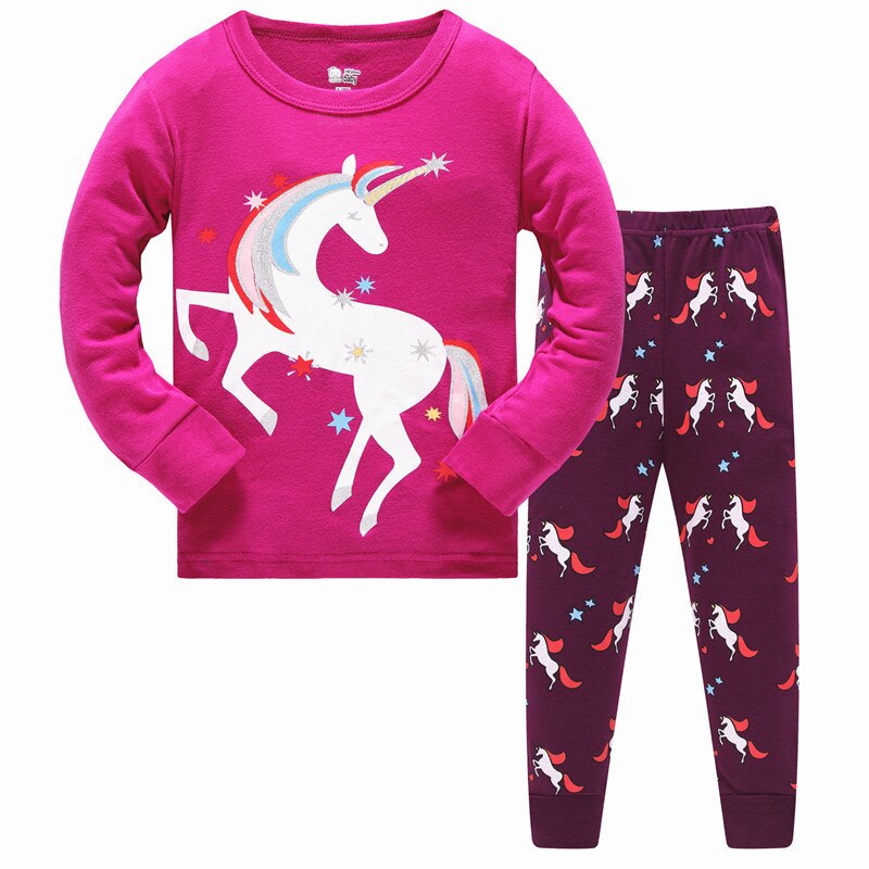 ELASTIC SLIMFIT LONG SLEEVED PAJAMAS WITH UNICORN FOR GIRLS