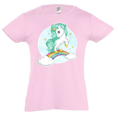 SHORT SLEEVED T-SHIRT WITH UNICORN FOR GIRLS - 10647/9