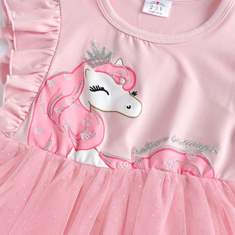 SHORT SLEEVED DRESS WITH UNICORN - 10011