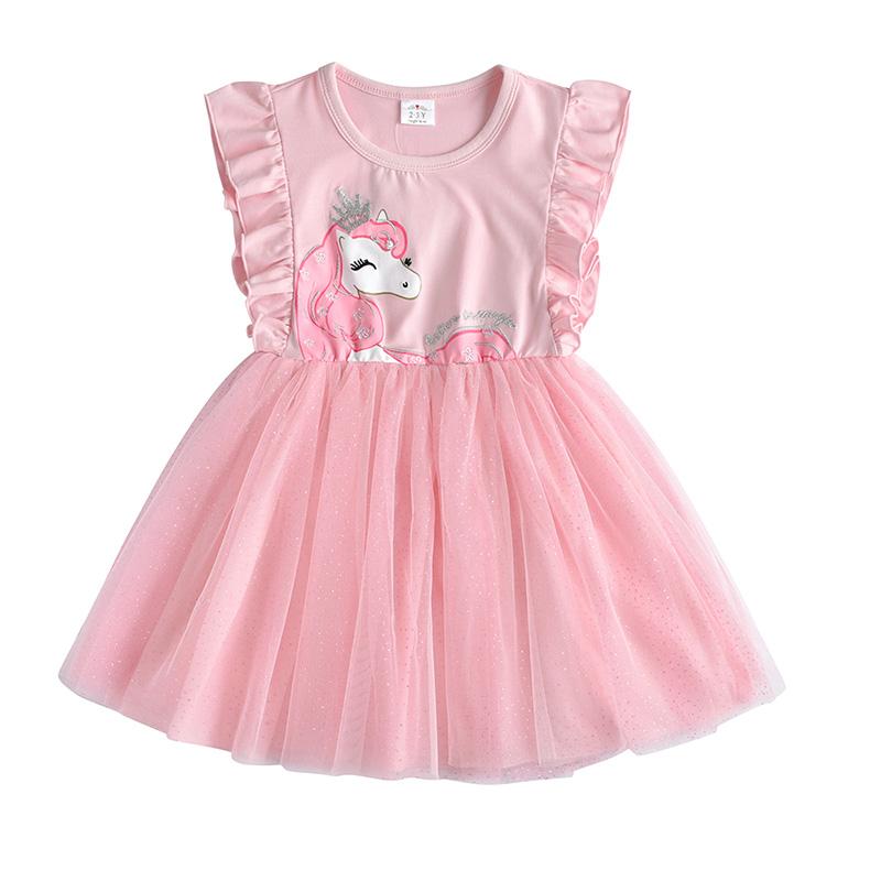SHORT SLEEVED DRESS WITH UNICORN - 10011