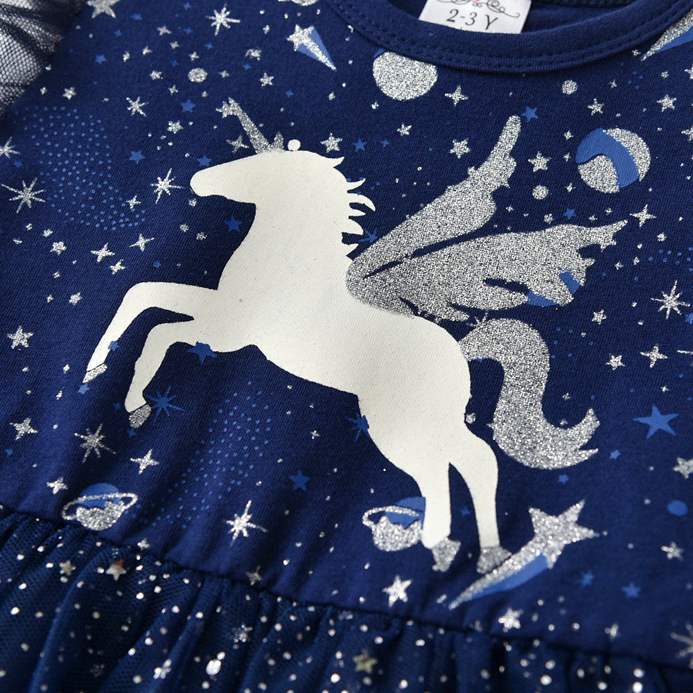 SHORT SLEEVED UNICORN DRESS - 10036
