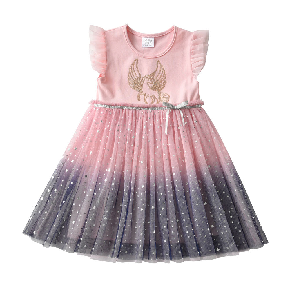 SHORT SLEEVED UNICORN DRESS - 10042