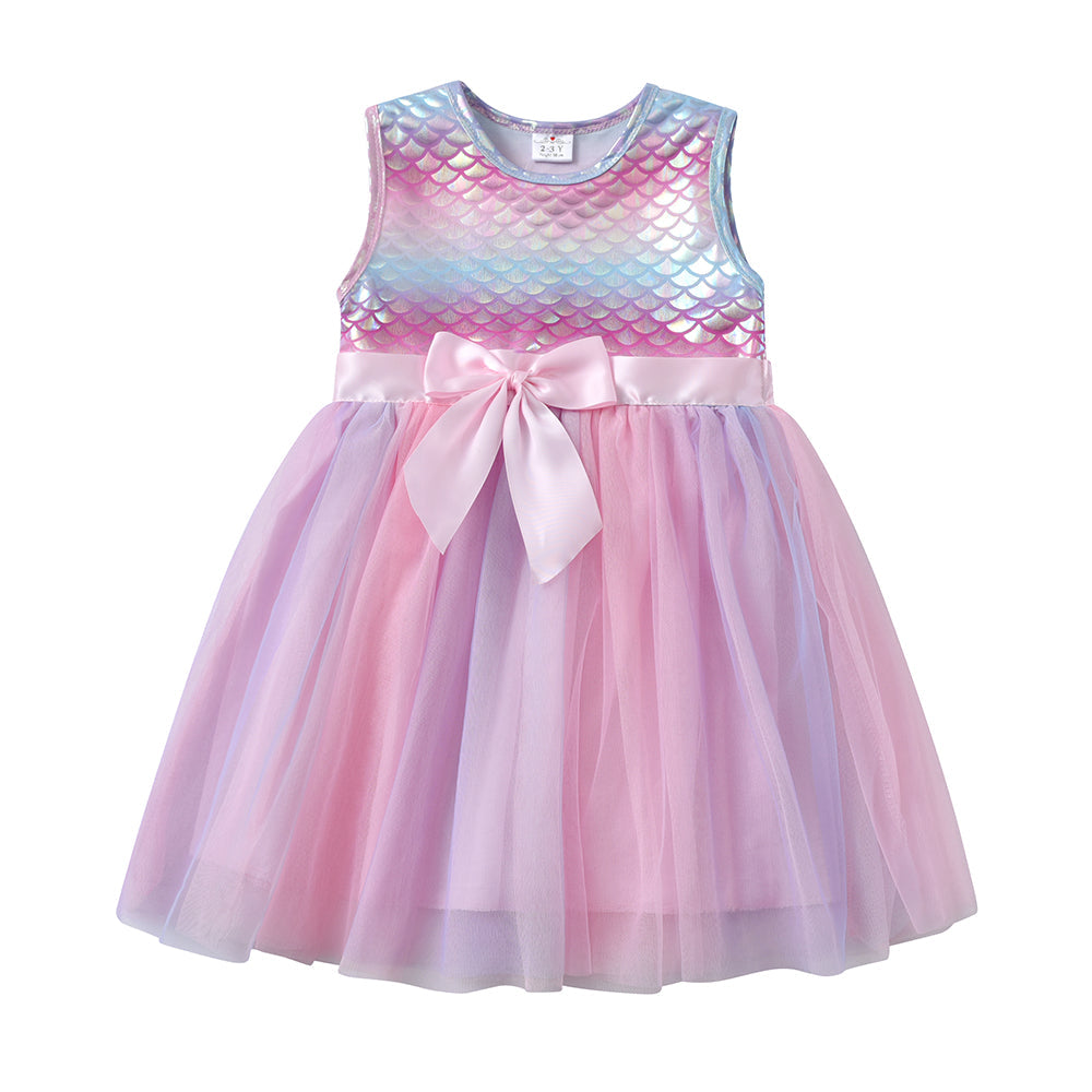 SHORT SLEEVED MERMAID PATTERN DRESS - 10039