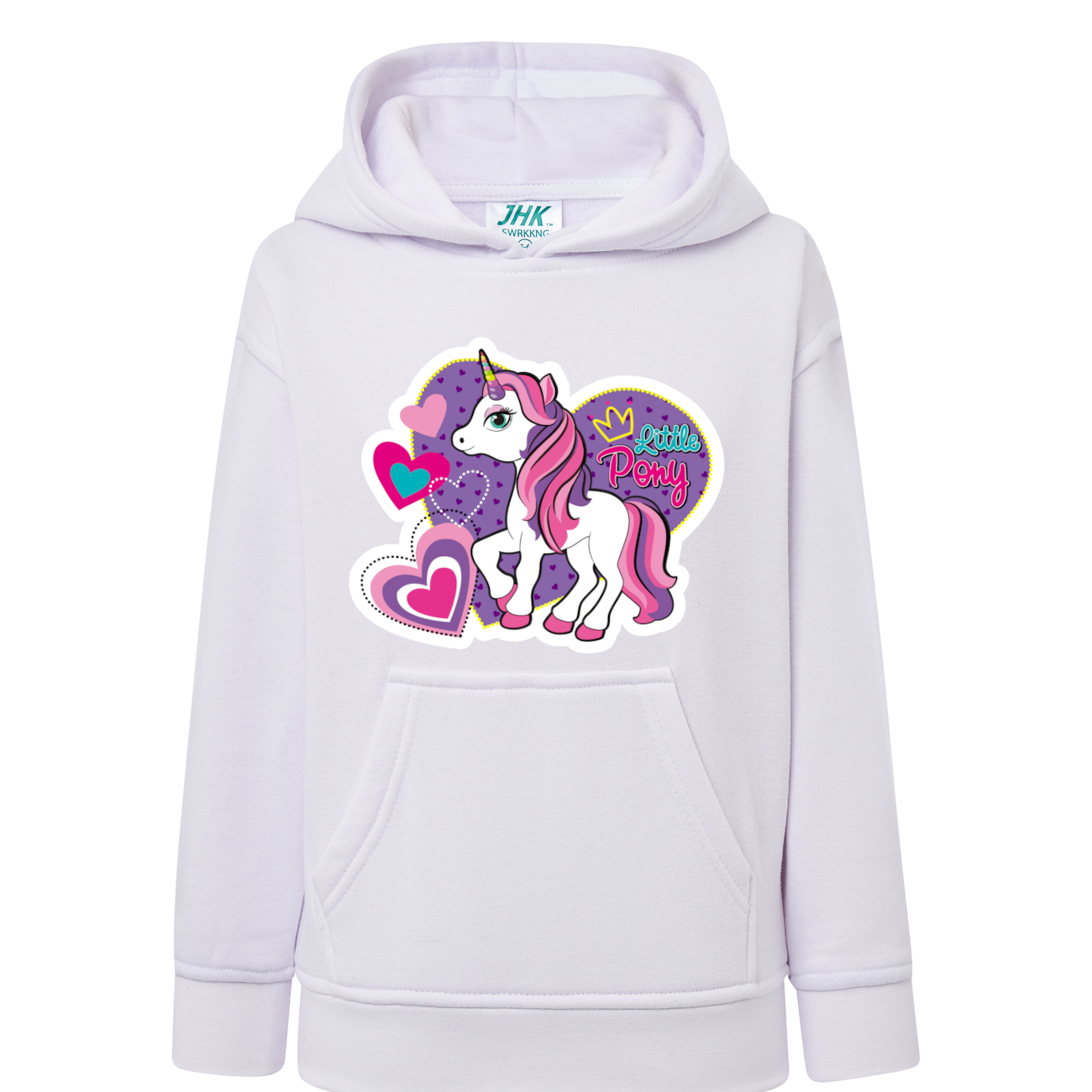 HOODIE WITH UNICORN FOR GIRLS - WHITE