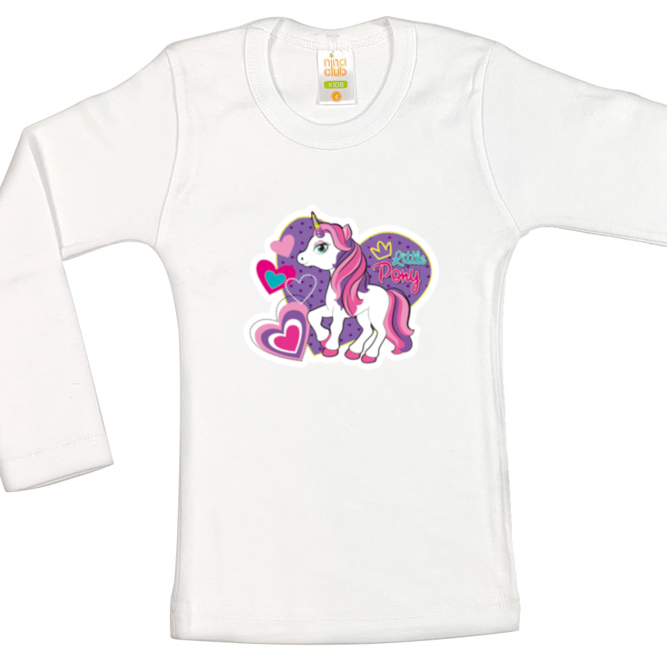 LONG SLEEVED BLOUSE WITH UNICORN FOR GIRLS - WHITE