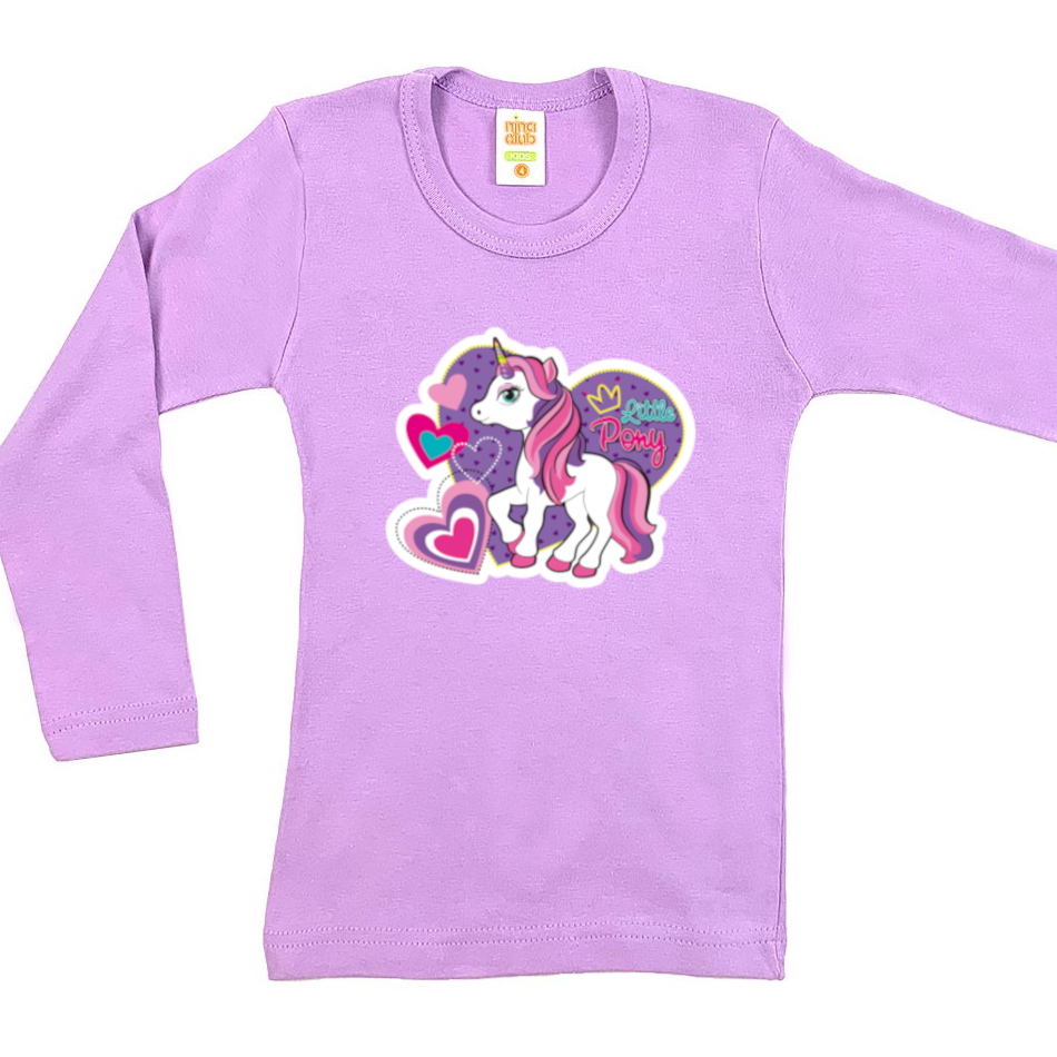 LONG SLEEVED BLOUSE WITH UNICORN FOR GIRLS -  PURPLE