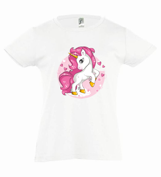 SHORT SLEEVED T-SHIRT WITH UNICORN FOR GIRLS - 10645/6