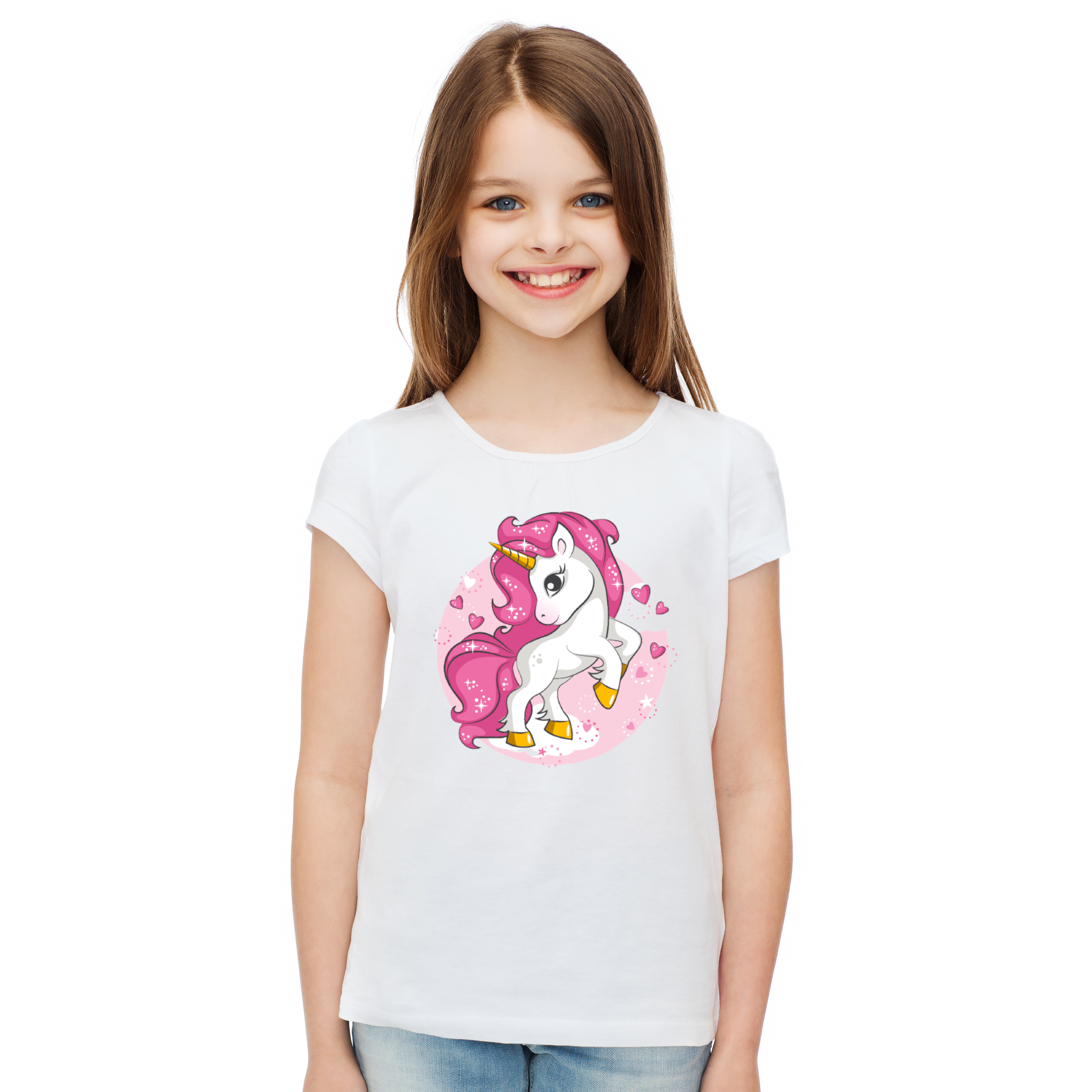 SHORT SLEEVED T-SHIRT WITH UNICORN FOR GIRLS - 10645/6