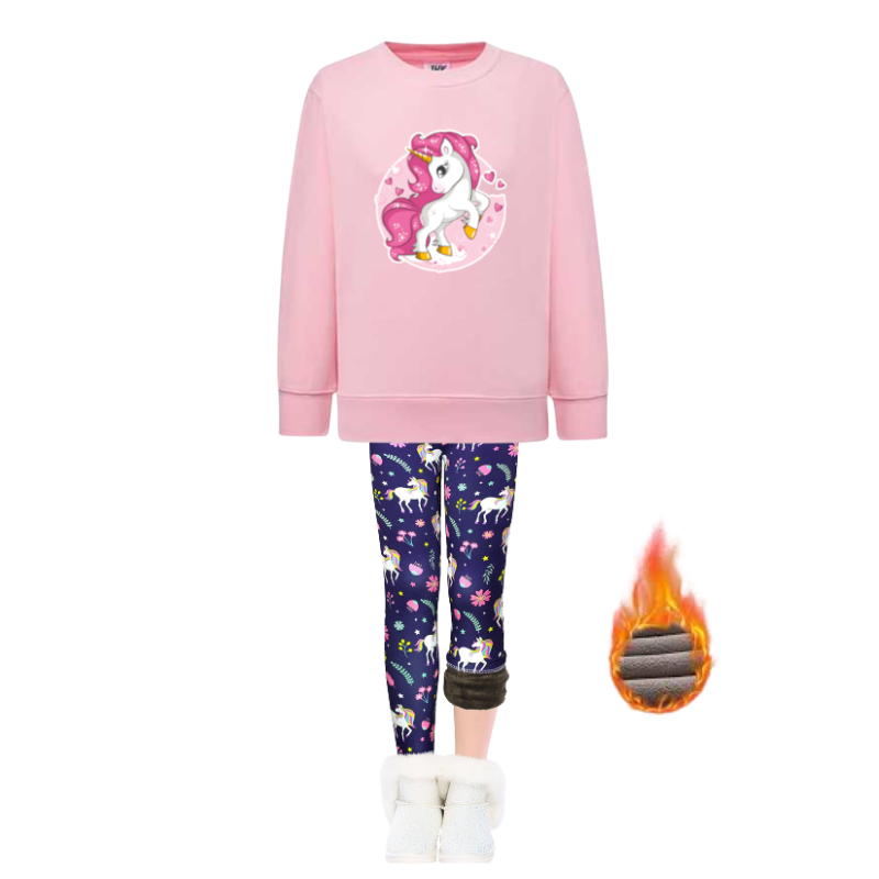 SET OF WARM LEGGINGS AND FOOTER FOR GIRLS - 11845