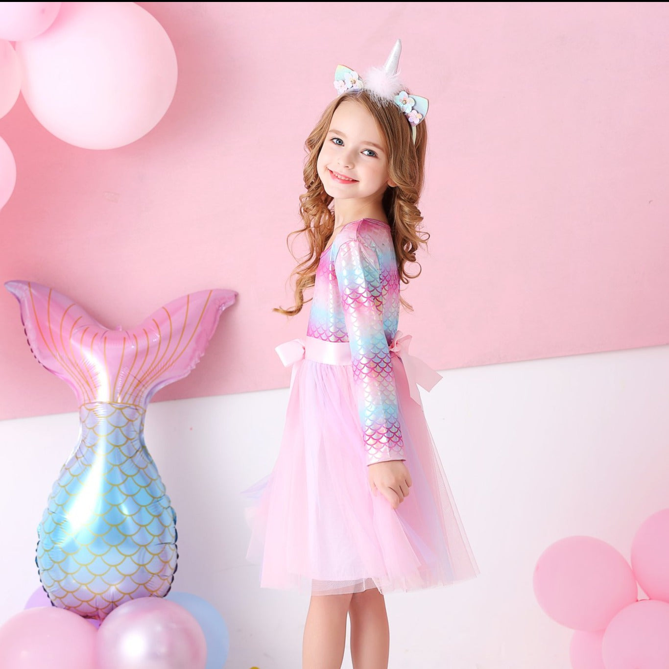LONG SLEEVED MERMAID DRESS - 10809