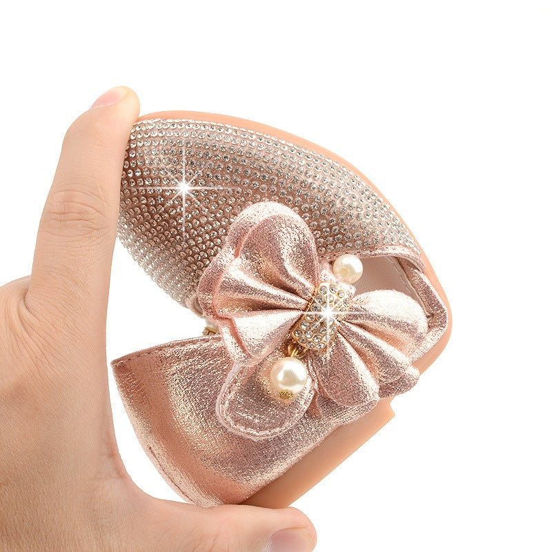 SILVER SHOES WITH SPARKLING RHINESTONES FOR GIRLS  - 11648