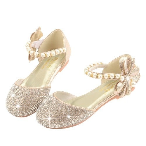 SILVER SHOES WITH SPARKLING RHINESTONES FOR GIRLS  - 11648