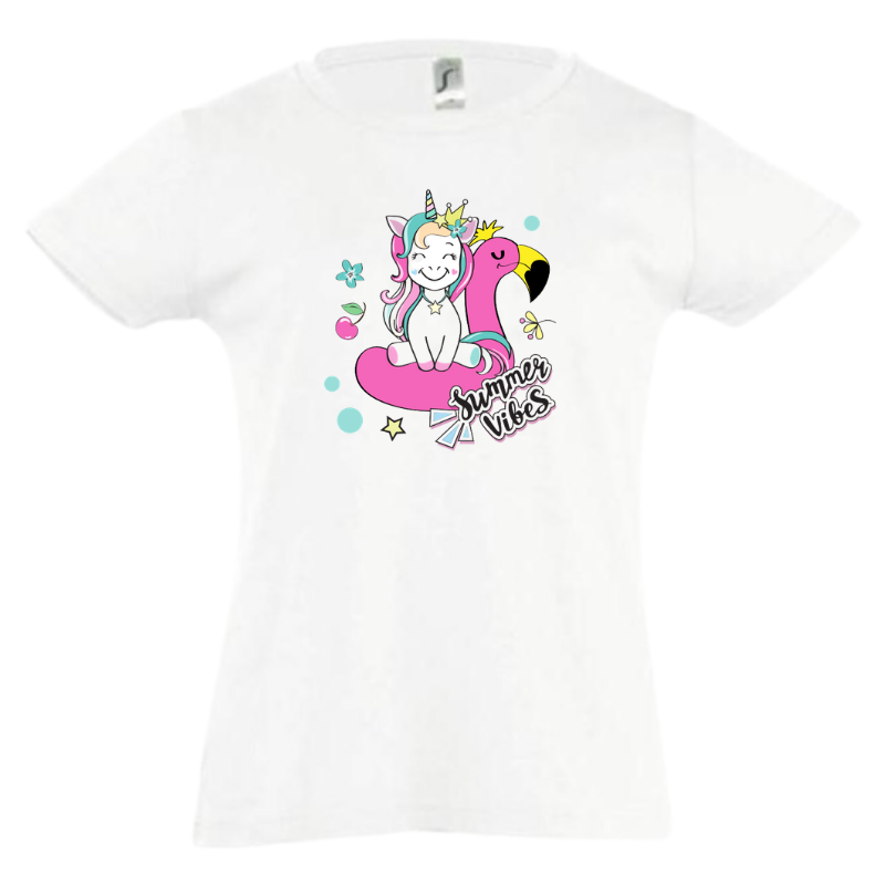 SHORT SLEEVED T-SHIRT WITH UNICORN FOR GIRLS - 10635