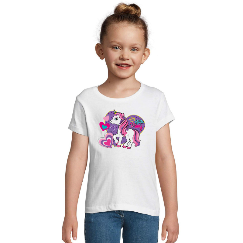 SHORT SLEEVED T-SHIRT WITH UNICORN FOR GIRLS - 10639