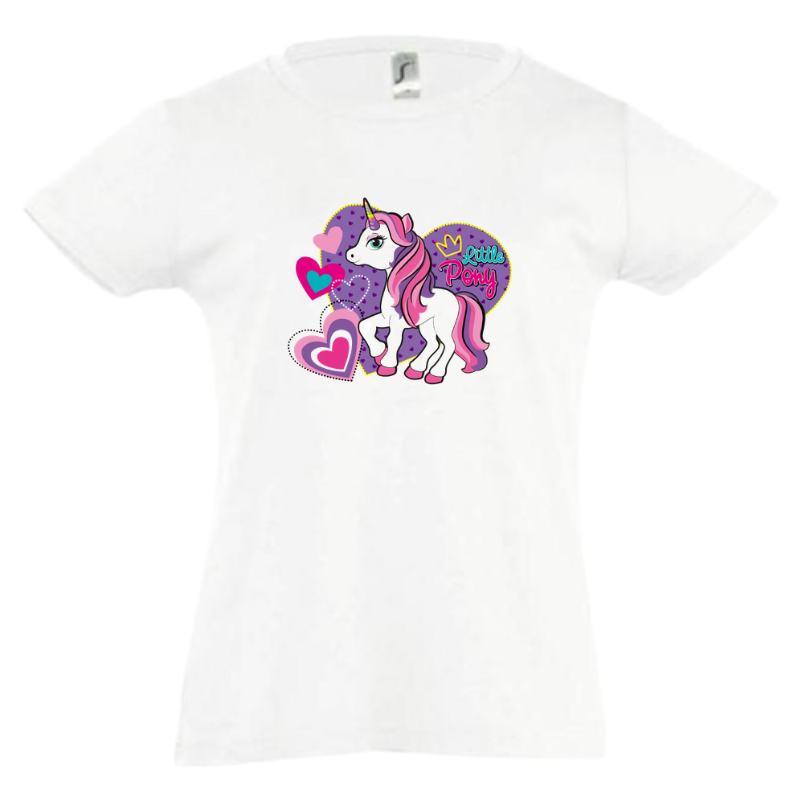 SHORT SLEEVED T-SHIRT WITH UNICORN FOR GIRLS - 10639
