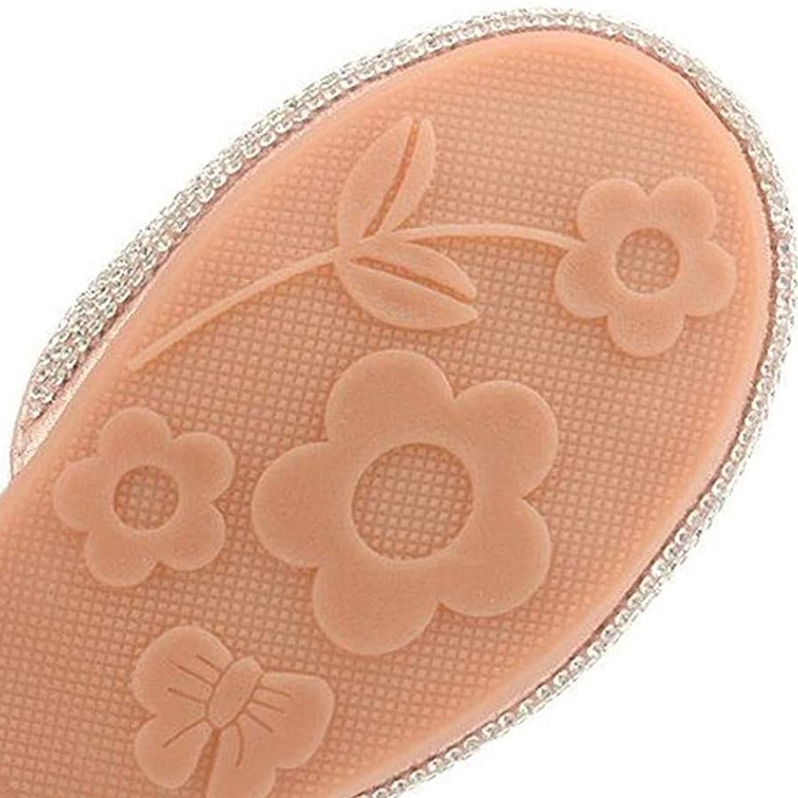 GOLD SHOES WITH SPARKLING RHINESTONES FOR GIRLS BOTTOM SIDE